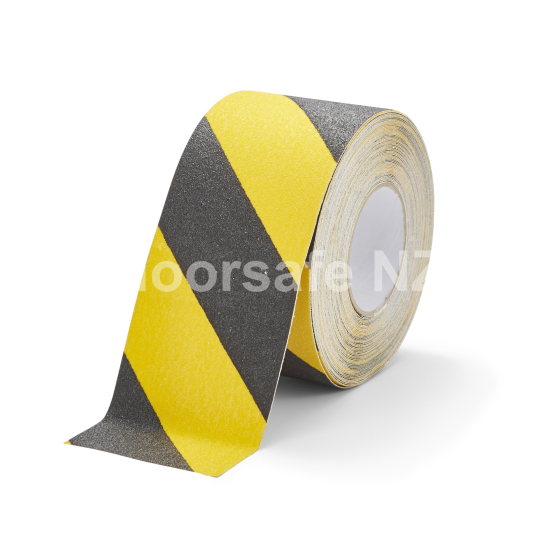 Grip tape in black/yellow hazard 100mm width